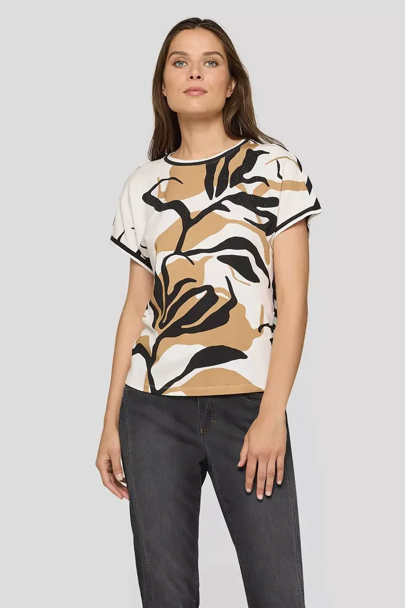 Rabe γυναικεία μπλούζα με all-over print - 56-115352 Μπεζ