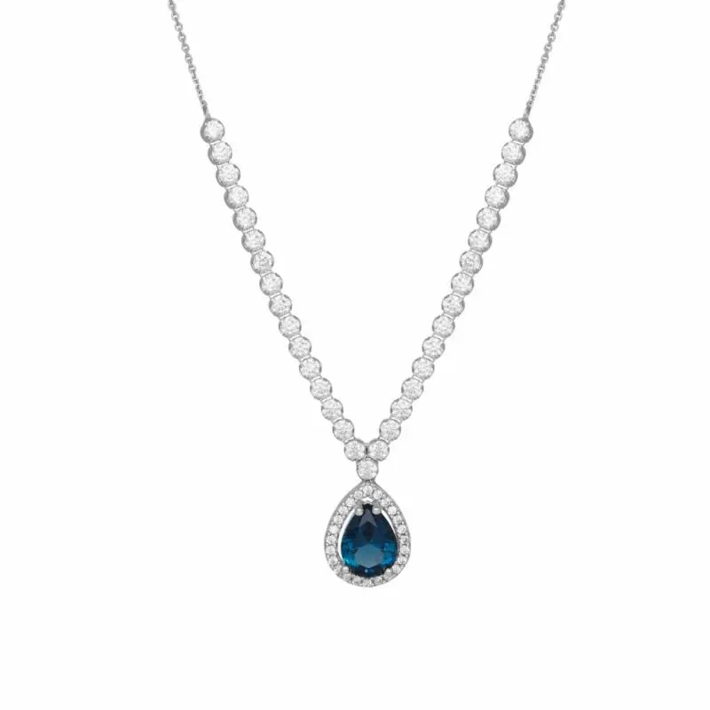 Λευκόχρυσο κολιέ ροζέτα Κ9 London blue 048145 048145 Χρυσός 9 Καράτια