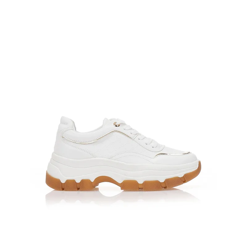 Sneakers λευκά με ανάγλυφο μοτίβο ΛΕΥΚΟ