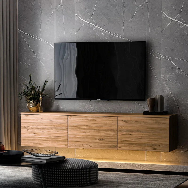 Βάση Τηλεόρασης Neon Illuminated - Atlantic Pine 382Nrc1128 (160x35x32)
