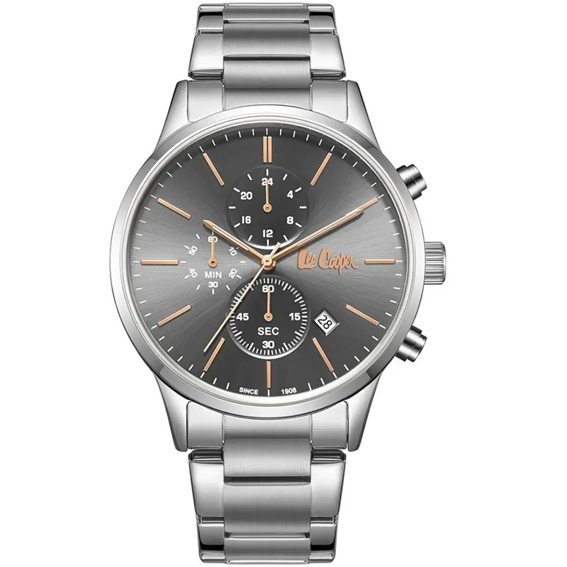 Ανδρικό ρολόι Lee Cooper Silver Metallic Chronograph LC08042.360 LC08042.360