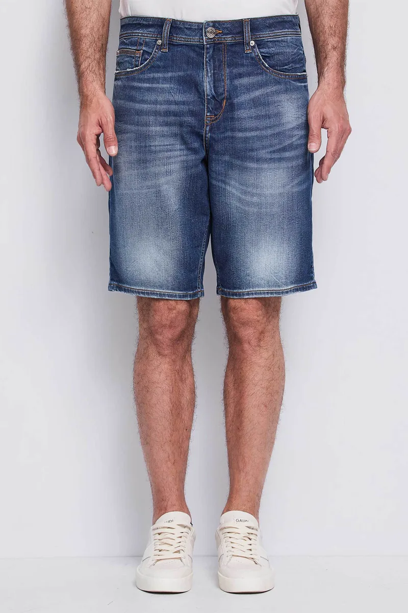 Gaudi ανδρική denim βερμούδα πεντάτσεπη Slim Fit - 611GU26022 Denim Blue