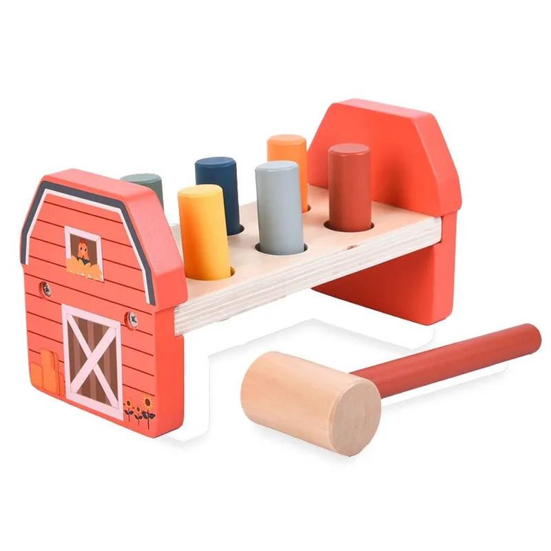 Σφυράκι Ξύλινο Luna Toys με σχήματα 21,5x10,7x9,7 εκ.