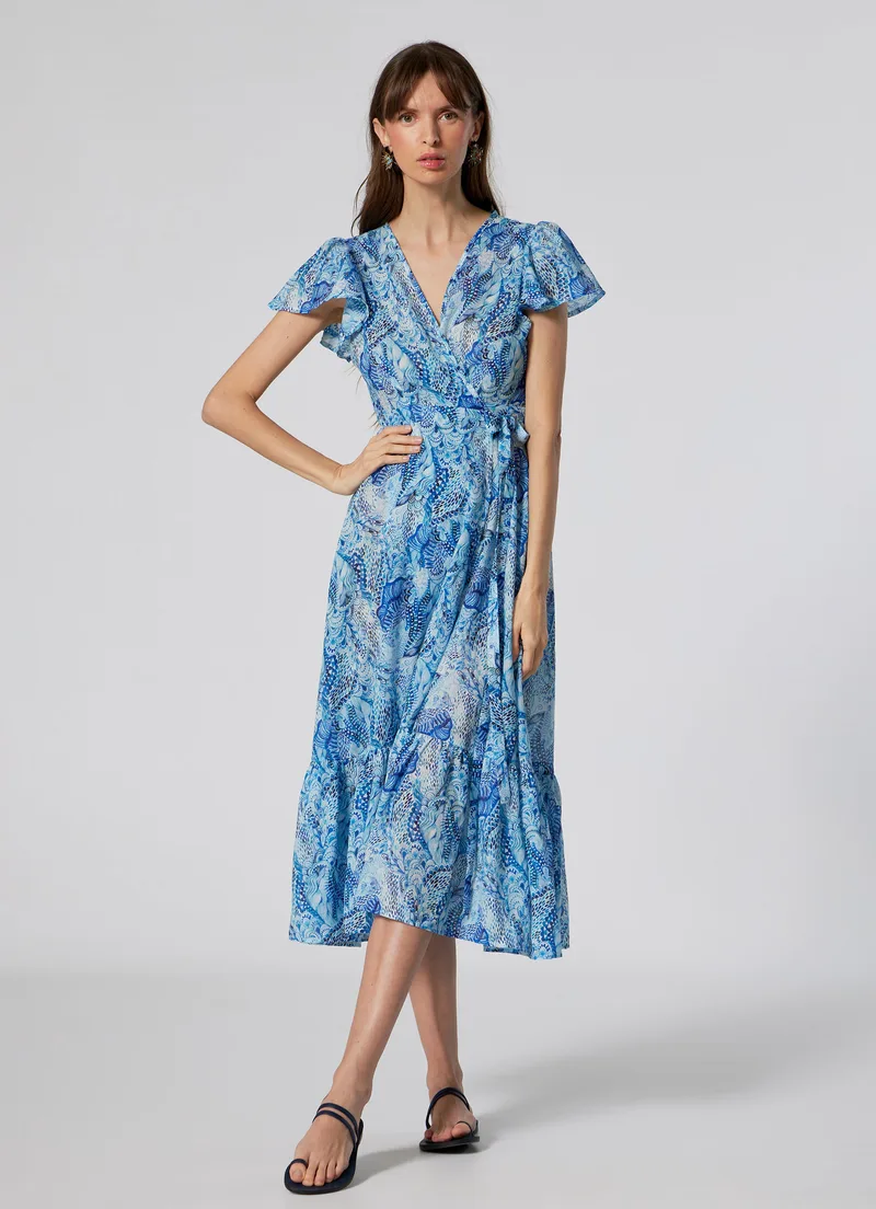 WOMEN'S WRAP DRESS WAVES