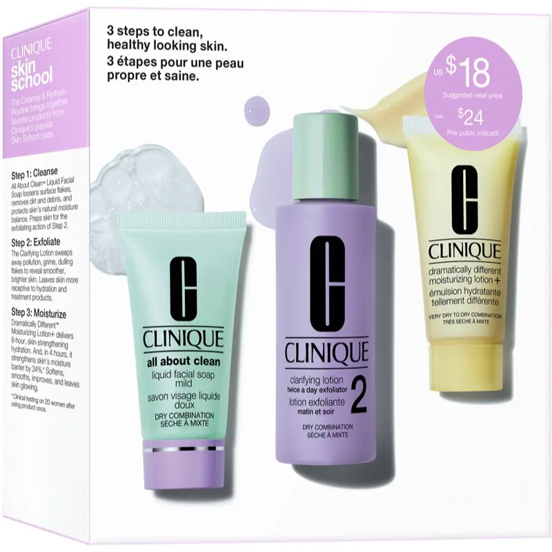 Clinique 3 Steps Skin Care Kit Skin Type 2 σετ δώρου για τέλειο καθαρισμό