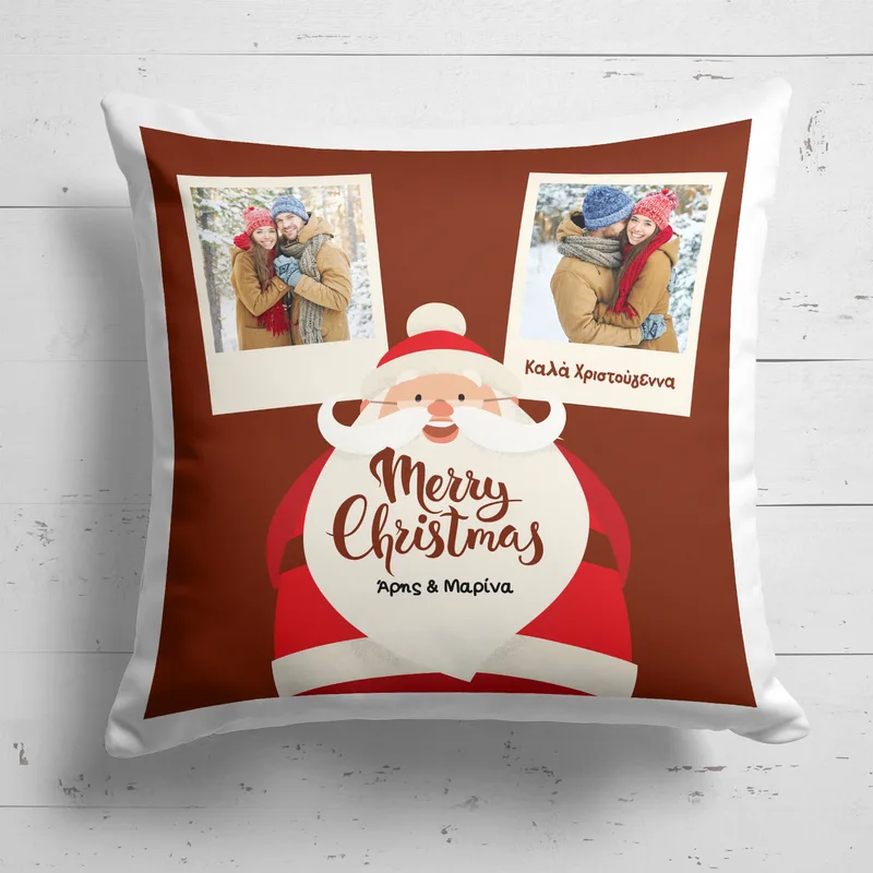 Santa Claus - Μαξιλάρι Με Γέμιση - Λευκό - 25X25 - Τετράγωνο