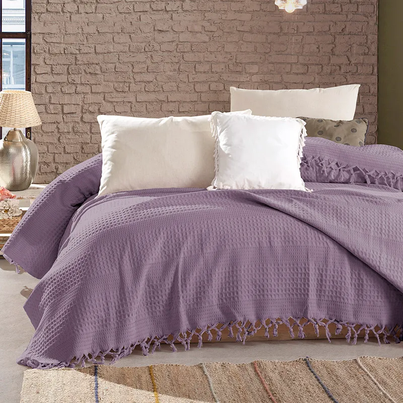 Κουβέρτα Πικέ Υπέρδιπλη 220x240 Dimcol Dobby Purple 220x240