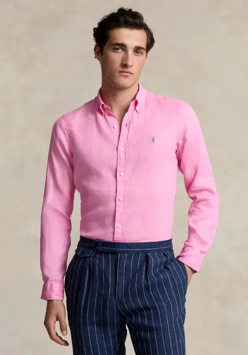Polo Ralph Lauren Πουκάμισο της σειράς Linen - 710794141 022 Harbor Ροζ