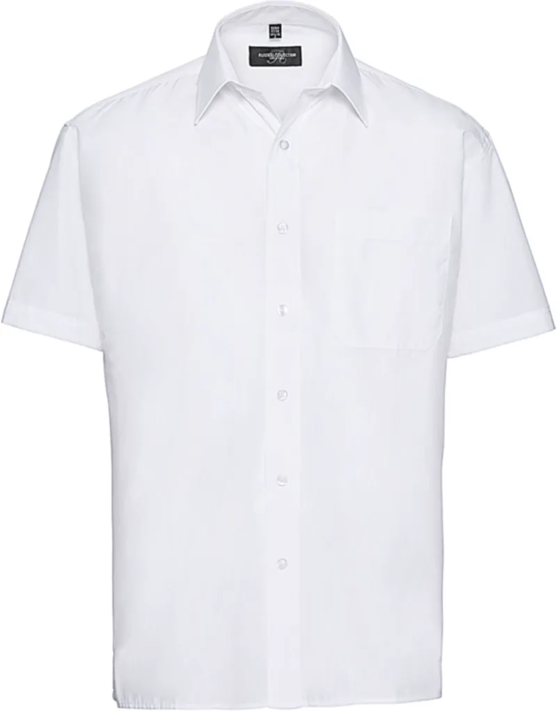 Ανδρικό Κοντομάνικο Πουκάμισο R-935M-0 Russell Poplin Classic Fit White