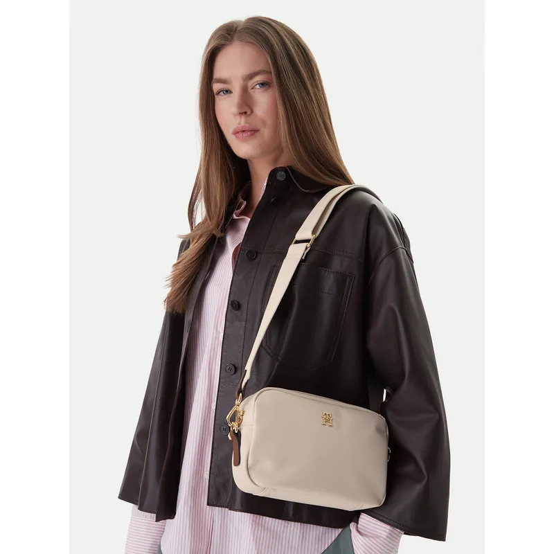 Τσάντα Tommy Hilfiger Popette Camera Bag AW0AW17704 Μπεζ