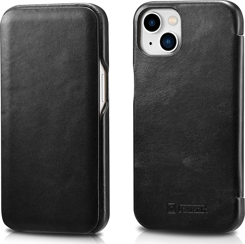 iCarer Vintage Series Curved Edge - Δερμάτινη Θήκη Apple iPhone 13 mini - Black (RIX1301-BK)