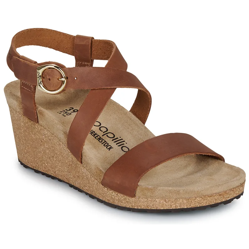 Σανδάλια με πλατφόρμα Papillio Sibyl Ring-Buckle LENA Cognac