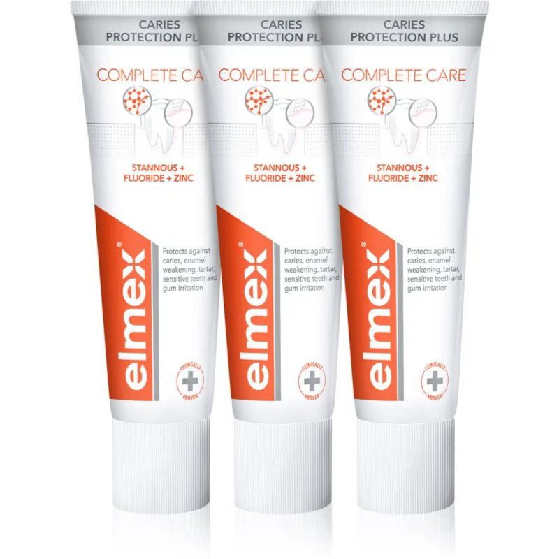 Elmex Caries Protection Complete Care αναζωογονητική οδοντόκρεμα για πλήρη προστασία των δοντιών 3x75 ml