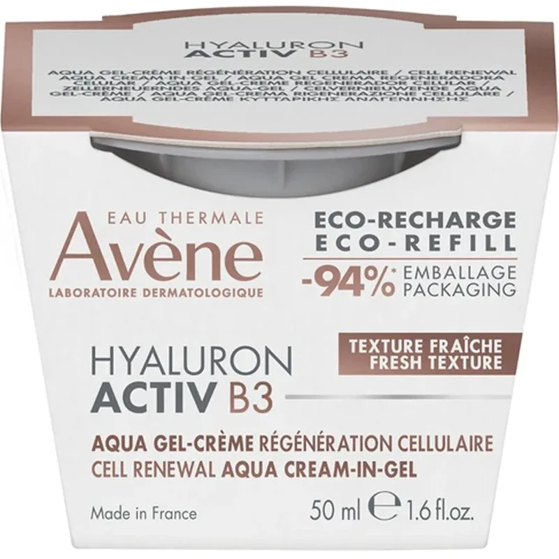 Avene Hyaluron Activ B3 Aqua Gel-Cream Cell Regeneration Refill Ανταλλακτικό Συσφικτικής Κρέμας-Τζελ Κυτταρικής Αναγέννησης με Υαλουρονικό Οξύ & Νιασιναμίδη 50ml