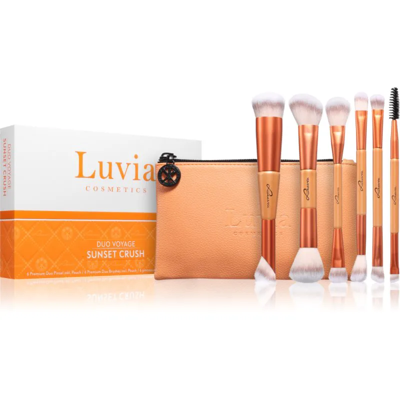 Luvia Cosmetics Duo Voyage σετ με πινέλα με θήκη Sunset Crush 7 τμχ