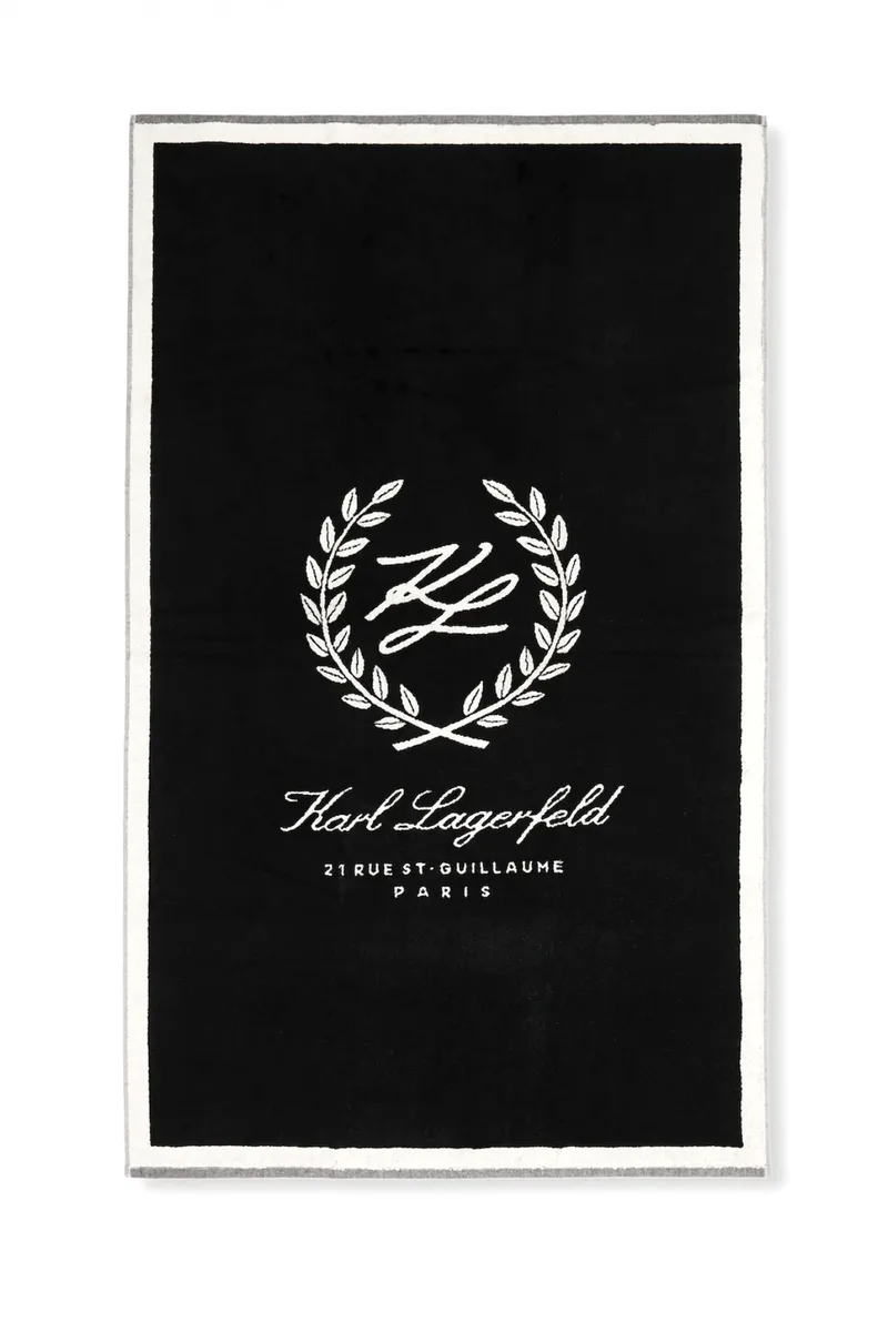 KARL LAGERFELD ΠΕΤΣΕΤΑ ΘΑΛΑΣΣΗΣ HOTEL KARL CREST BEACH TOWEL ΜΑΥΡΟ