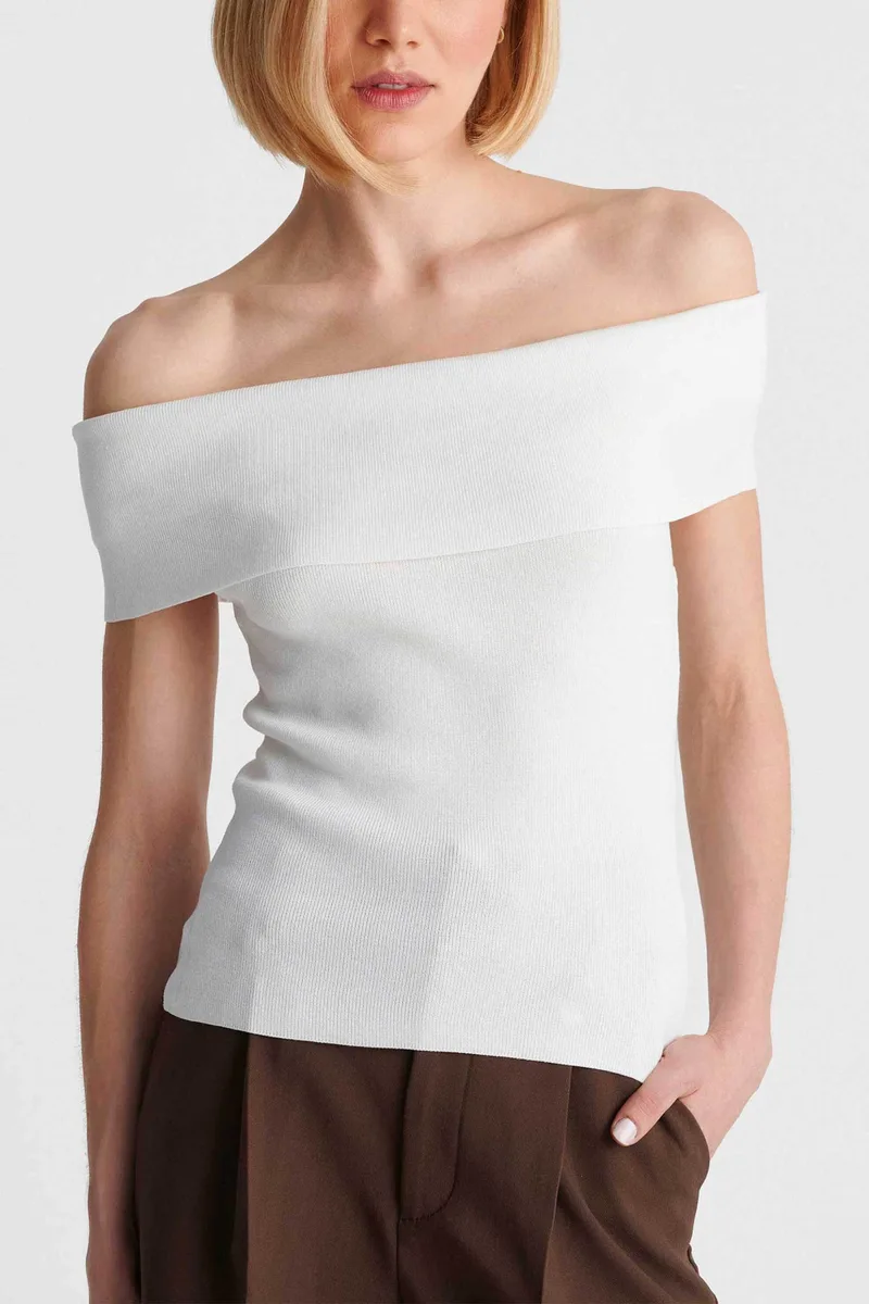 'ALE γυναικεία μπλούζα off shoulder - 8P23418 Λευκό