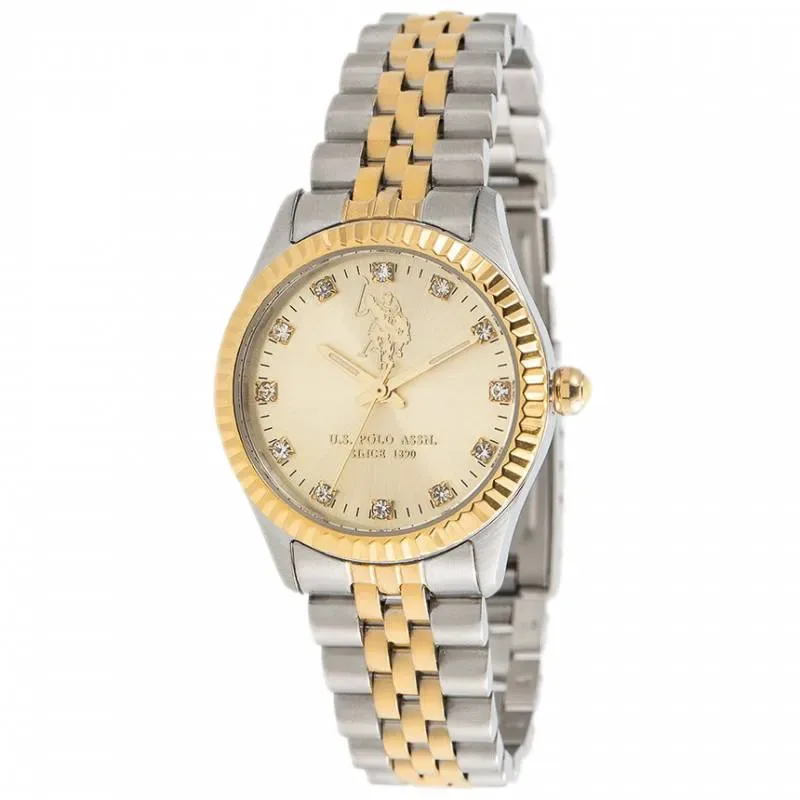 Δίχρωμο γυναικείο ρολόι U.S. Polo Azure Stainless Steel Bracelet USP5770YG USP5770YG Ατσάλι