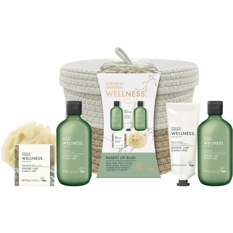 Baylis & Harding Wellness. Energise σετ δώρου Ginger, Lime & Basil Leaf