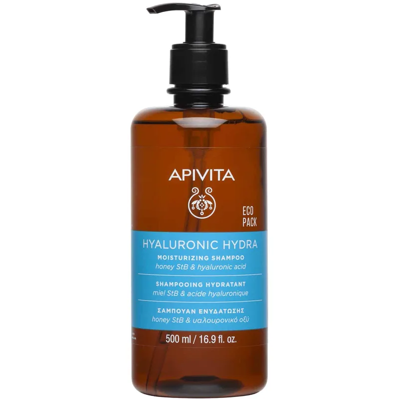 Apivita Hyaluronic Hydra Moisturizing Shampoo with Hyaluronic Acid & Honey StB Σαμπουάν Ενυδάτωσης Καθημερινής Χρήσης με Υαλουρονικό Οξύ & Μέλι 500ml
