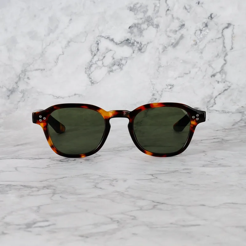 MARK Tinted Sunglasses | Tortoise | Green Shades | Explicit Poets Sunglasses