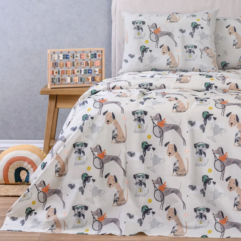 Παπλωματοθήκη Μονή Σετ 165x245 Melinen Doggy Grey