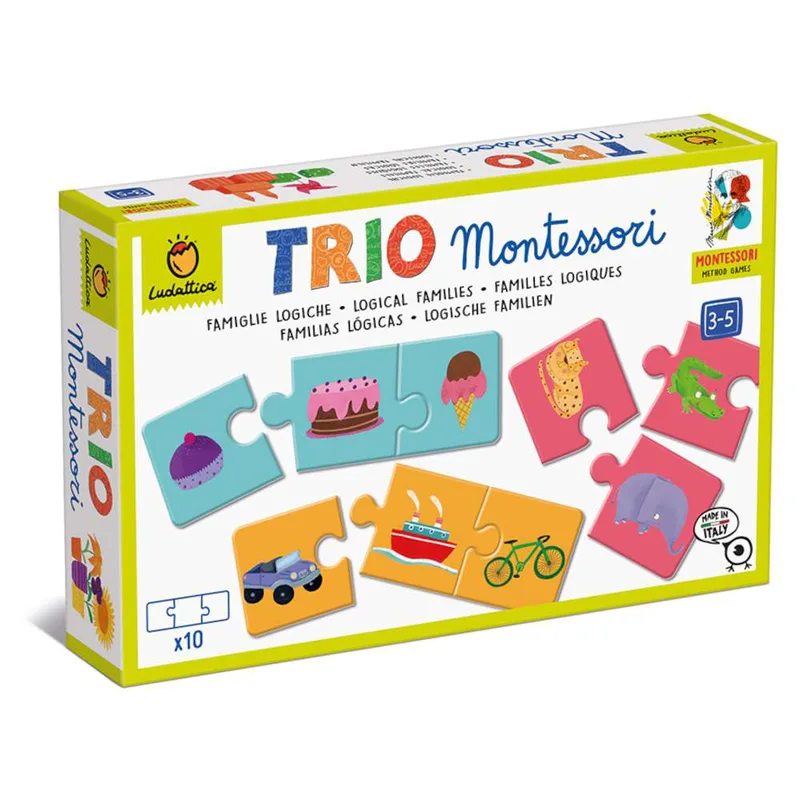 Ludattica Puzzle Trio Montessori -Logical Families 10 Set