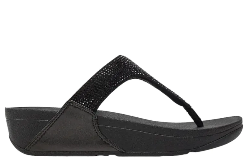 Σανδάλια Fitflop Lulu Toe Post Με Στρας EC5-090-ALL BLACK Γυναικείο
