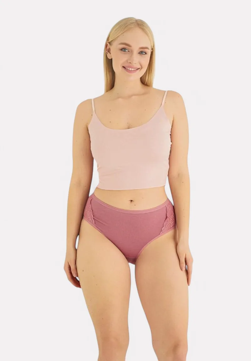 Σλιπ Sexen 2/4 ψηλοκάβαλα Sexen Lace Pastels Charlotte σε οικονομική σεσκευασία 5 τεμαχίων SXN3002
