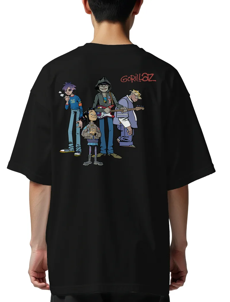Oversized T-Shirt Gorillaz Art1 Rock Avenue Black