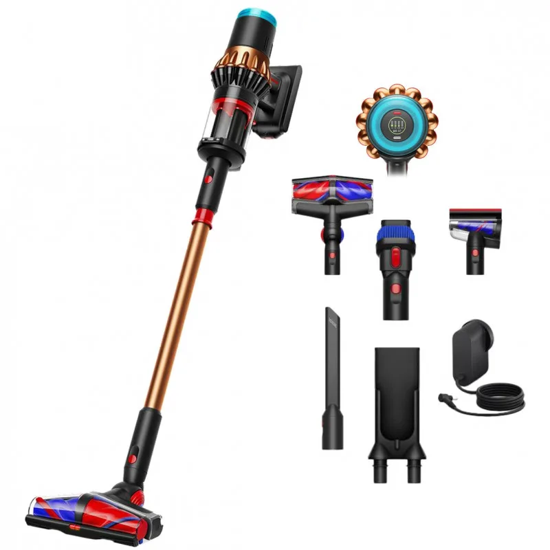 Σκούπα όρθια Dyson V16 Piston Animal 492963-01, 315AW, 900W, 1.3L, 70 λεπτά, CleanCompaktor™, Hyperdymium™, MyDyson™, HEPA, LCD, Μαύρο/Χαλκός