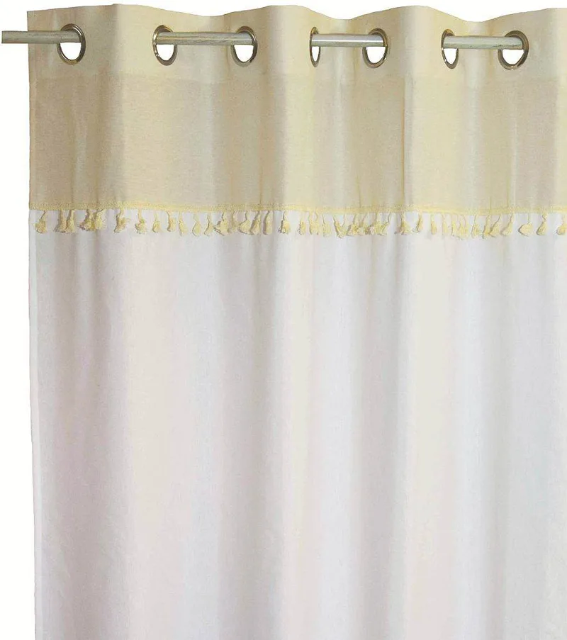ΚΟΥΡΤΙΝΑ ΜΕ ΤΡΟΥΚΣ DECOCRAFT ΛΟΝΕΤΑ BOHO ΦΑΣΑ ΕΚΡΟΥ 140X260CM