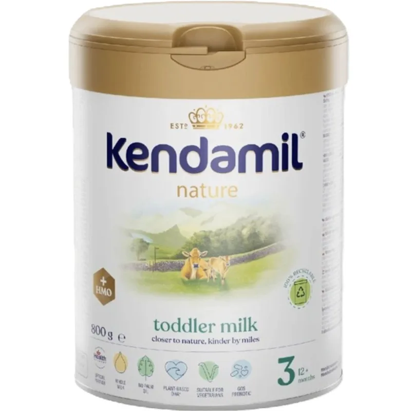 Kendamil Nature Toddler Milk 3, 10-36m + HMO Γάλα Πλήρες σε Σκόνη 3ης Βρεφικής Ηλικίας με Ολιγοσακχαρίτες Μητρικού Γάλακτος (HMO) 800g