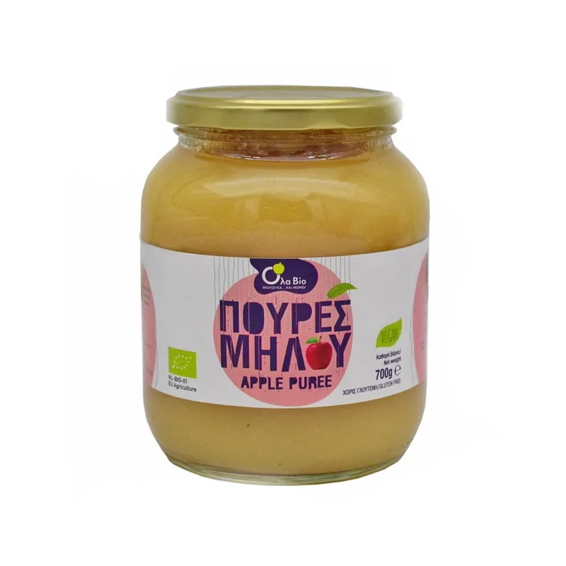 Βιολογικός Πουρές Μήλου - Όλα Bio - 700gr Ola Bio Ελλάδα No Sugar Added Gluten Free Lactose Free Vegan Palm Oil Free