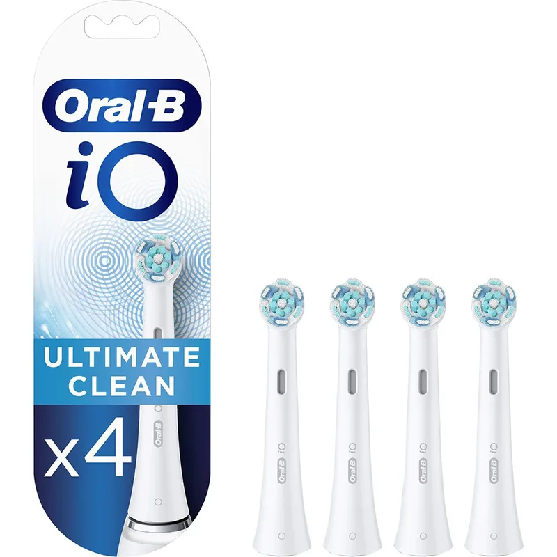 Oral-B iO Ultimate Clean Brush Heads White Ανταλλακτικές Κεφαλές Βουρτσίσματος για Επαγγελματικό Καθαρισμό Ανάμεσα στα Δόντια 4 Τεμάχια