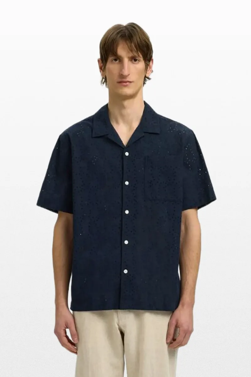 SELECTED HOMME Ανδρικό Μπλε Short Sleeved Shirt