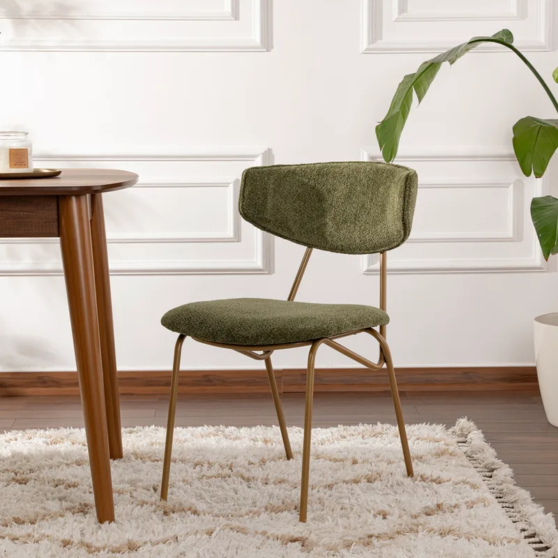 Σετ Καρέκλες (2 Τμχ) Nancy - Green, Χρυσό 566Wyl1136 (48x80x59 cm)