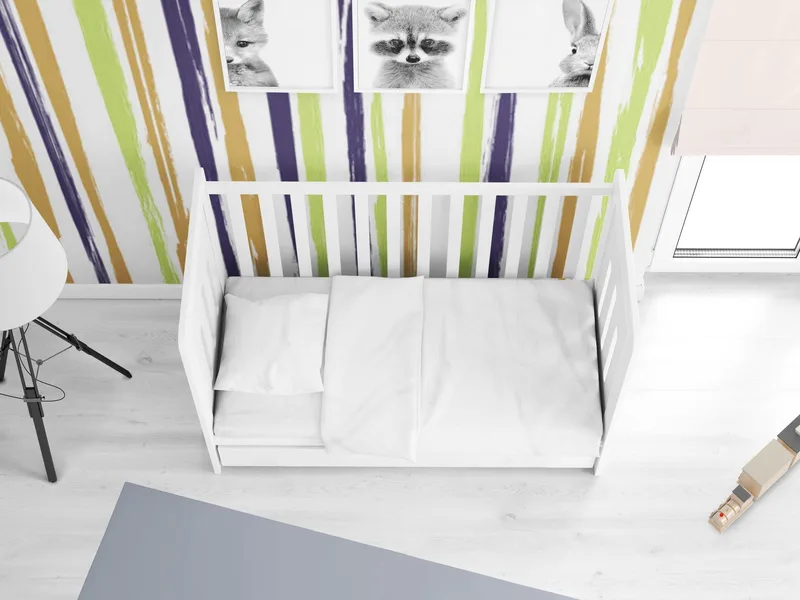 Σεντόνι Κούνιας με Λάστιχο Dimcol Solid 491 White 70x140+15