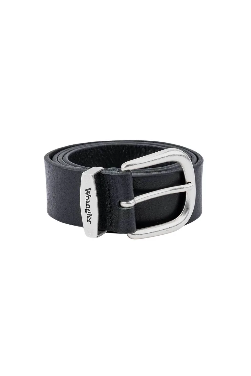 Wrangler® ανδρική δερμάτινη ζώνη με logo - 112352691 Μαύρο