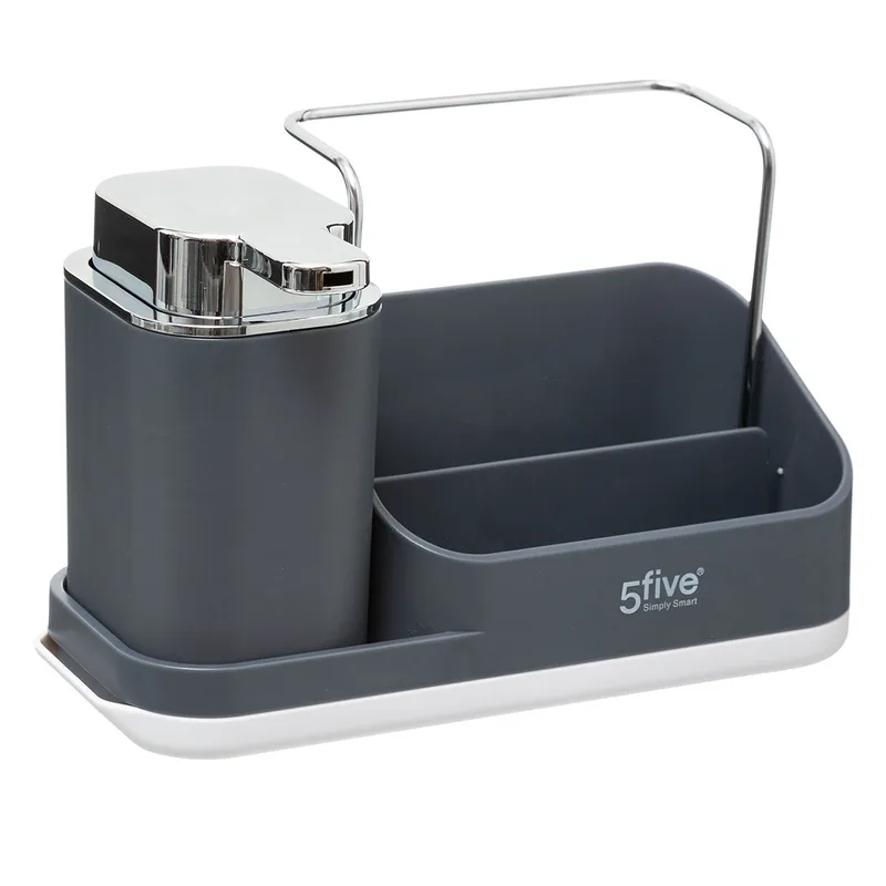 Δοχείο Υγρού Πιάτων + Θήκη Για Σφουγγάρι F-V Sinkcaddy Grey 169131