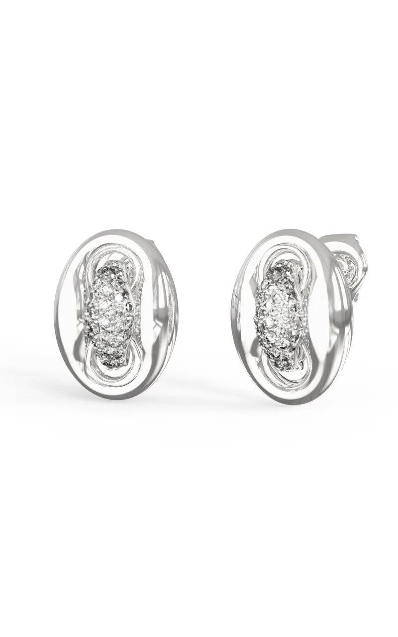 GUESS STEEL MARINA JUBE06225JWRHT/U Σκουλαρίκια Ασημένια Με Πέτρα