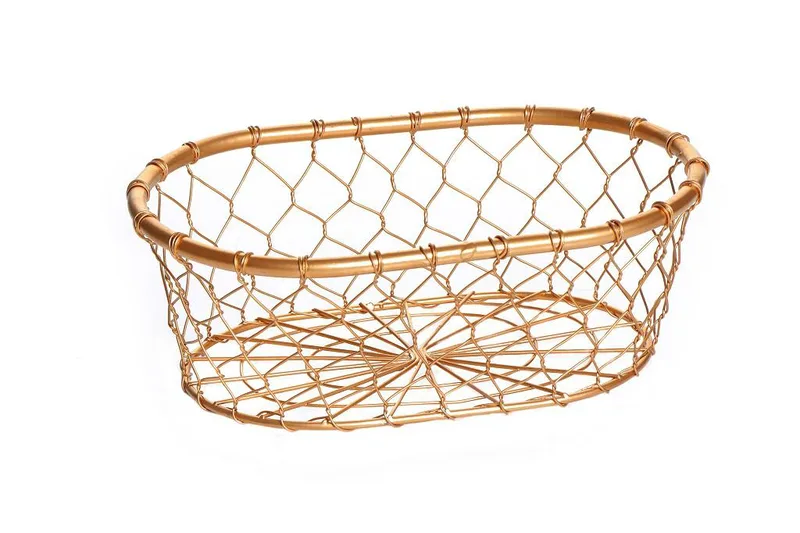 Καλάθι Μεταλλικό ESPIEL 25x17x9εκ. TAK214 (Υλικό: Μεταλλικό, Χρώμα: Χρυσό ) - ESPIEL - TAK214