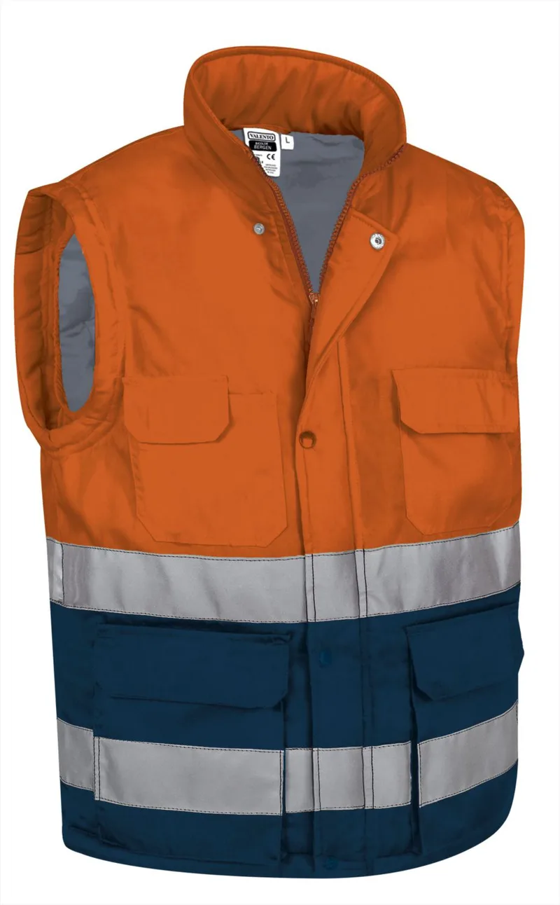 Γιλέκο Hi-Vis BERGEN Valento Fluo Orange-Orion Navy Blue