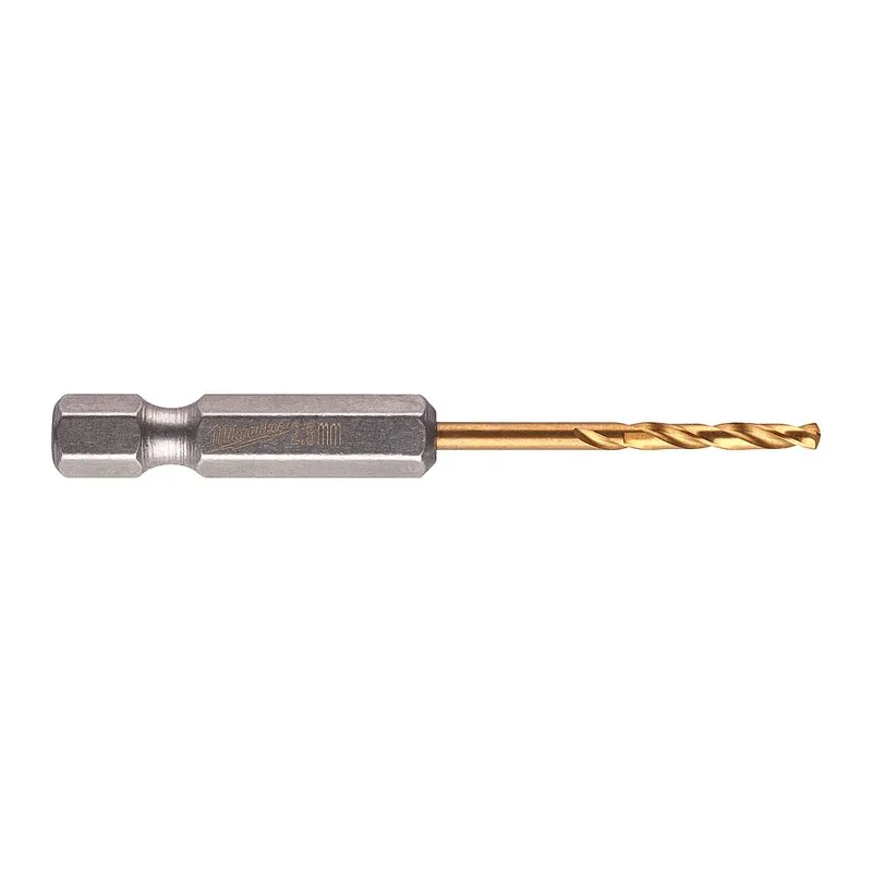 Τρυπάνι Αέρος Τιτανίου 1/4" Φ2.5mm MILWAUKEE HSS-G TIN RED HEX Σετ 2Τμχ