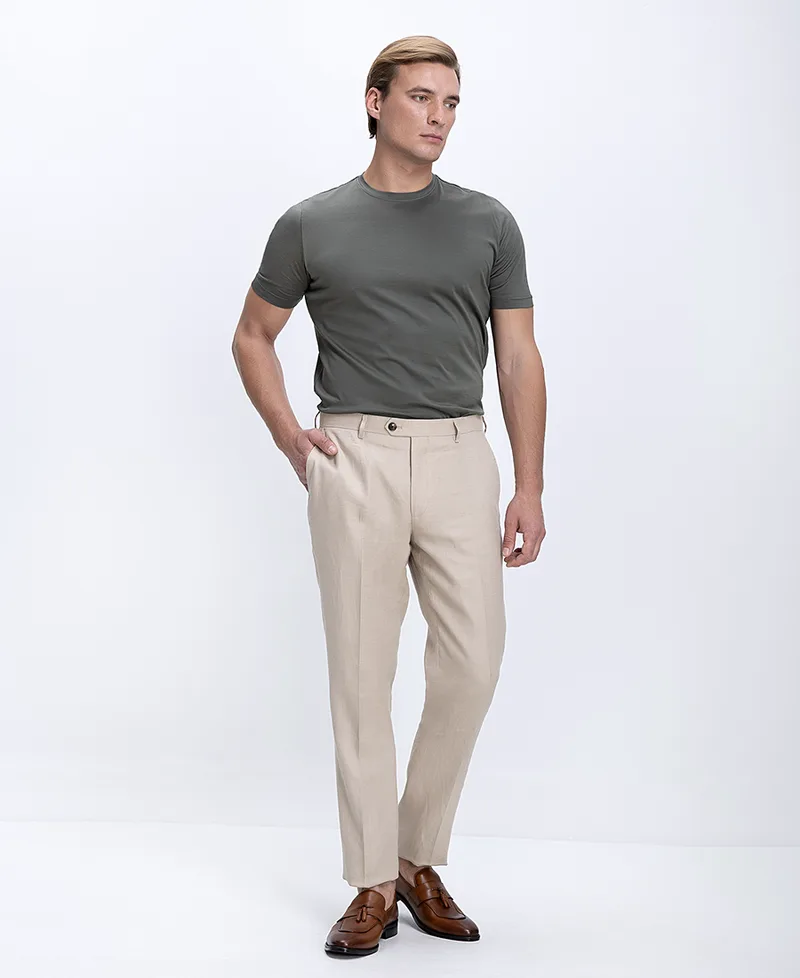 Charles Tyrwhitt Ανδρικό Λινό Παντελόνι Slim Fit