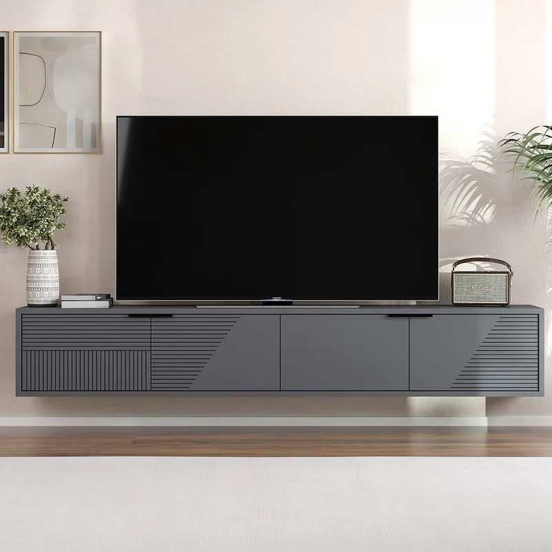 Έπιπλο Τηλεόρασης Parla - Anthracite 327Ods1315 (180x30x30 cm)
