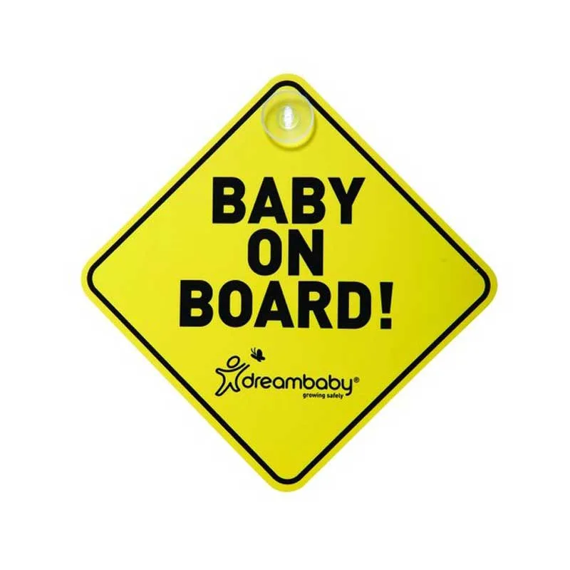 Σήμα Αυτοκινήτου Baby On Board με Βεντούζα Dreambaby Yellow BR74717