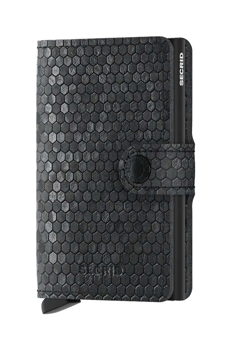 Δερμάτινο πορτοφόλι Secrid Miniwallet Hexagon Black