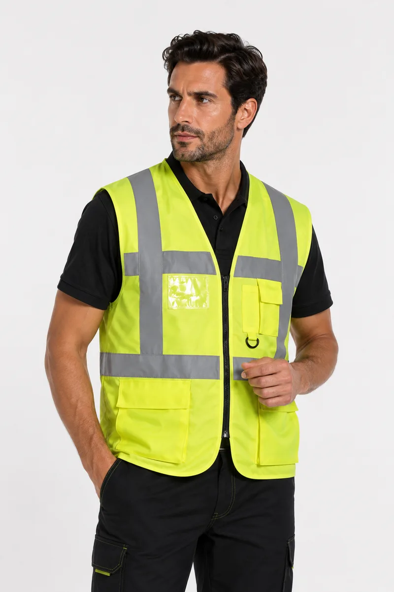 Γιλέκο με ανακλαστικές ταινίες Yoko HVW801 Fluo Yellow