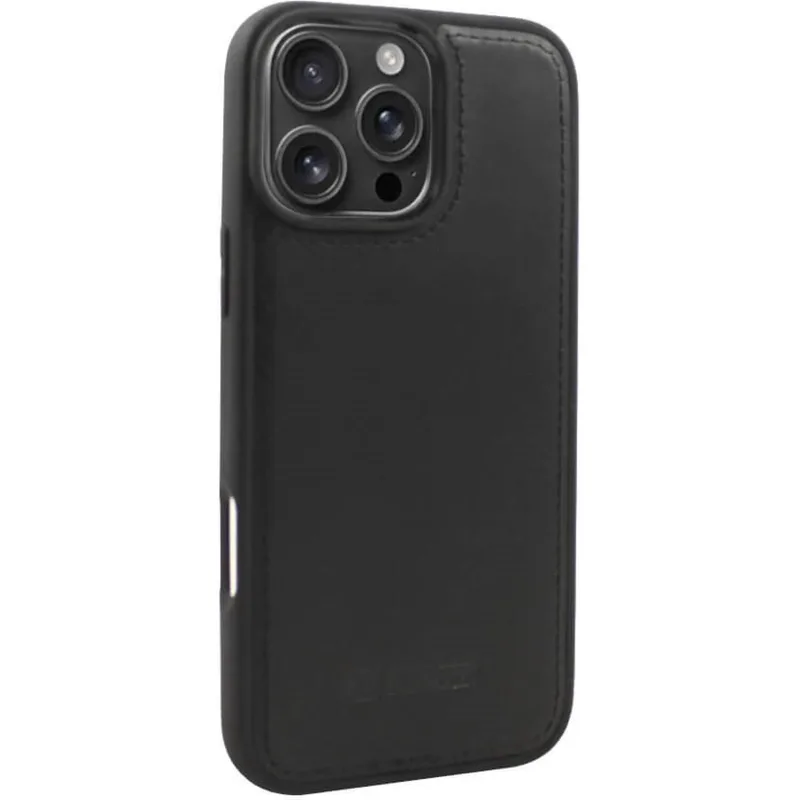 Θήκη iPhone 16 Pro Max iCarer Leather TPU Back Cover Δερμάτινη με TPU Bumper & MagSafe - Black (WMI16250901-BK)